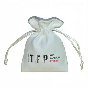 Custom Printed Suede Jewelry Pouch with Suede Lining